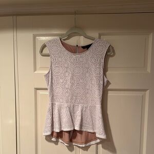 Elegant Lace Peplum Top - Cream